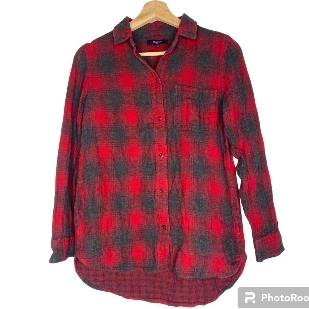 MADEWELL DOUBLE PLAID FLANNEL SIZE XS